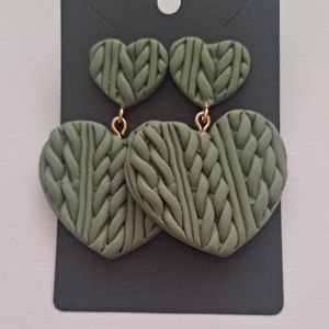 Heart clay earrings